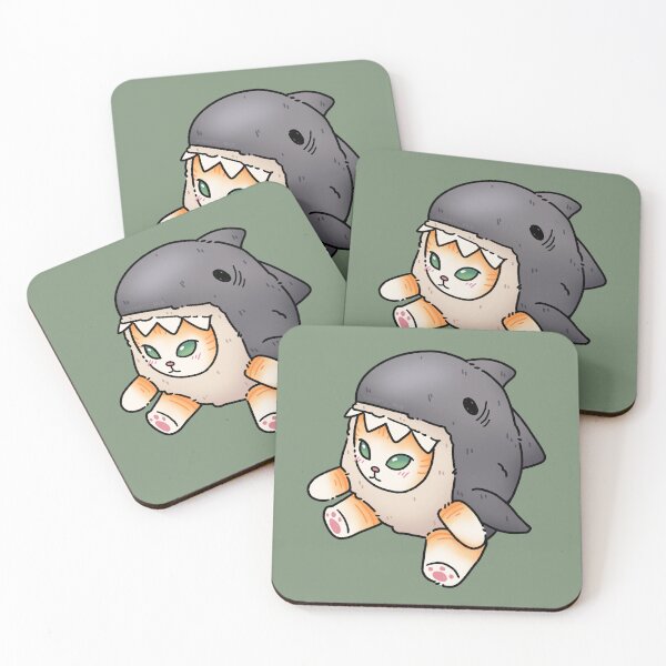 Item preview, Michi shark (black line, green background) designed and sold by Winarts1808.