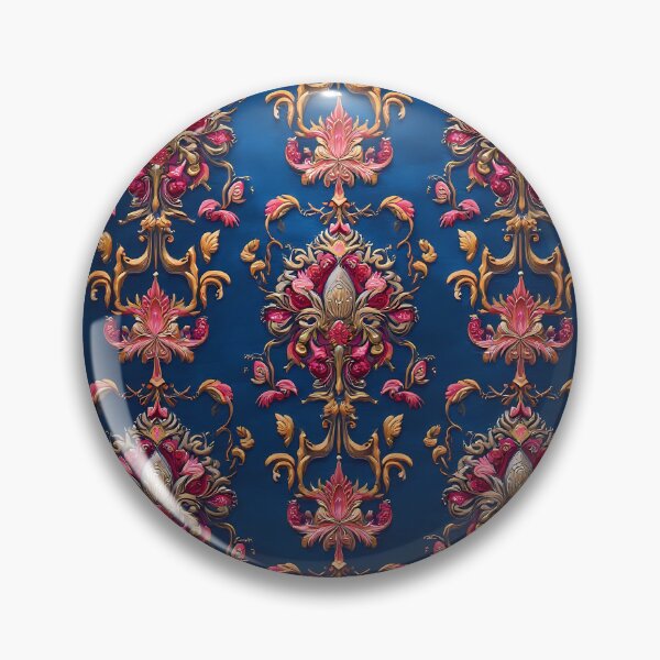 Item preview, Rose Damask on Midnight Blue designed and sold by Dragonkingdoms.