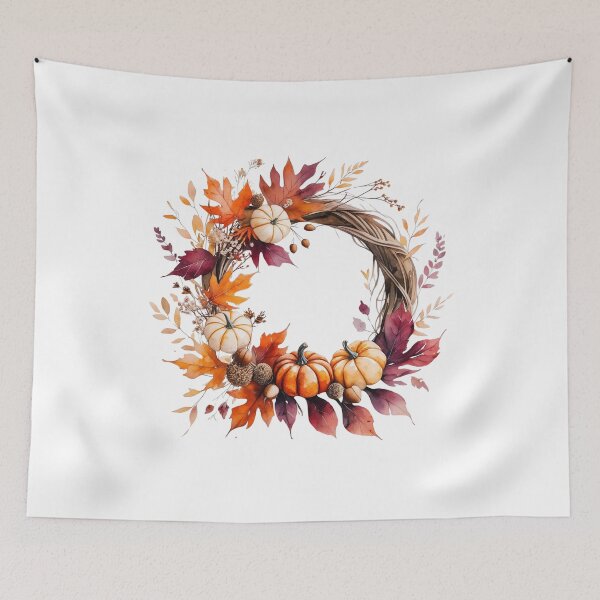 Item preview, Watercolor Fall Wreath designed and sold by CozyinTime.