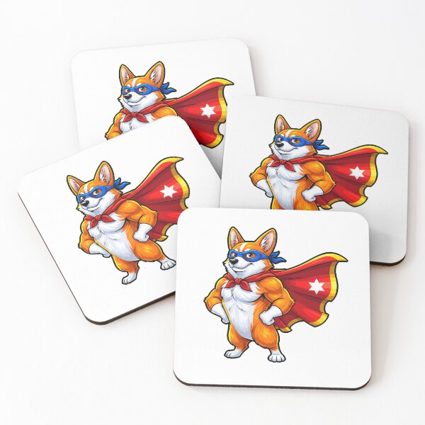 Item preview, Cartoon Corgi Dressed as a Superhero Bursting with Energy    designed and sold by zoughlal.