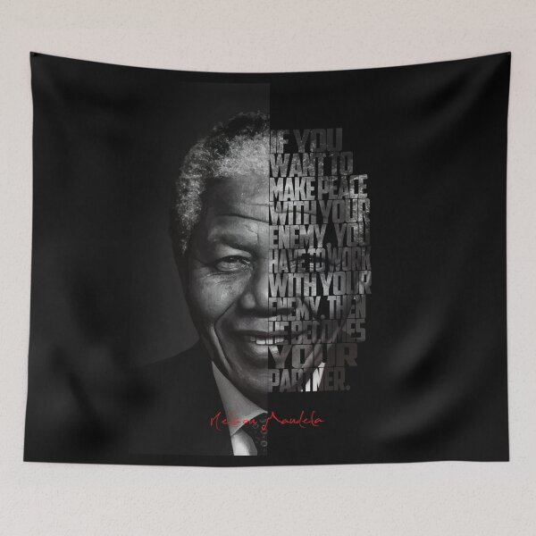 Item preview, Nelson Mandela Quote Poster – Monochrome Inspirational Portrait Art designed and sold by Enea Kelo.