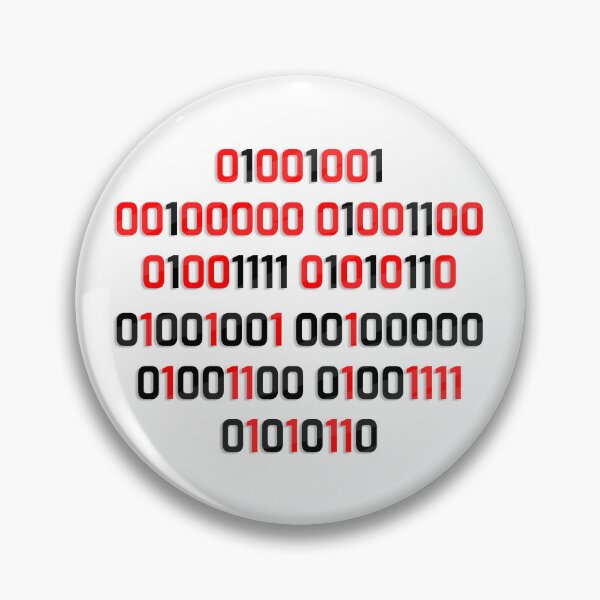 Item preview, "I love you" Binary Design designed and sold by PlayerTwoTees.