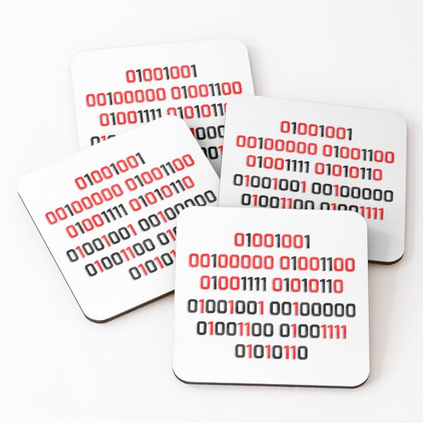 Item preview, "I love you" Binary Design designed and sold by PlayerTwoTees.