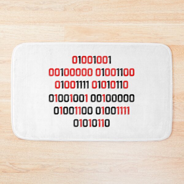 Item preview, "I love you" Binary Design designed and sold by PlayerTwoTees.