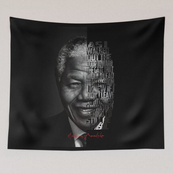 Item preview, Nelson Mandela Quote Poster – Monochrome Inspirational Portrait Art designed and sold by Enea Kelo.