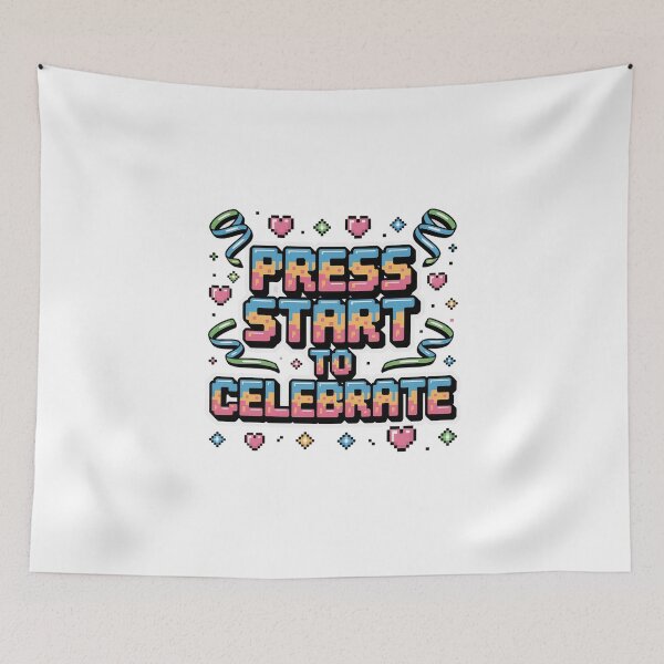 Item preview, Press Start to Celebrate – Pixel Party  designed and sold by MagicWander.