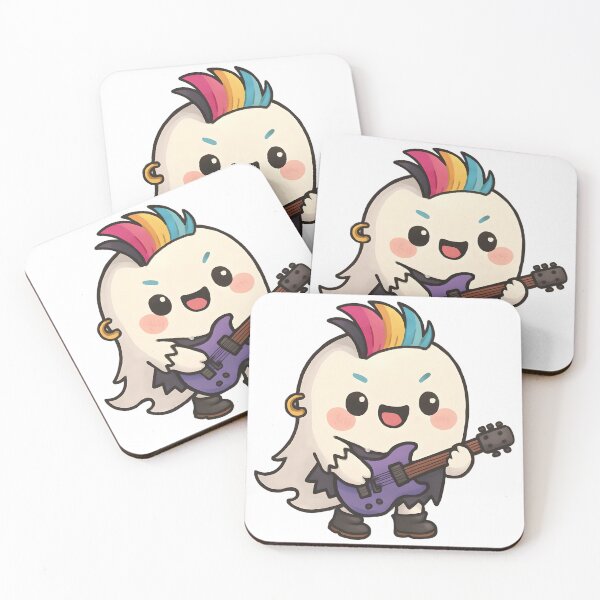 Item preview, Punk Rock Ghost with Mohawk and Guitar designed and sold by The Crazy Cat Lady.