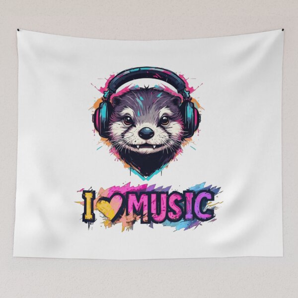 Item preview, I❤️Music - Otter Edition designed and sold by RedPandaDis.