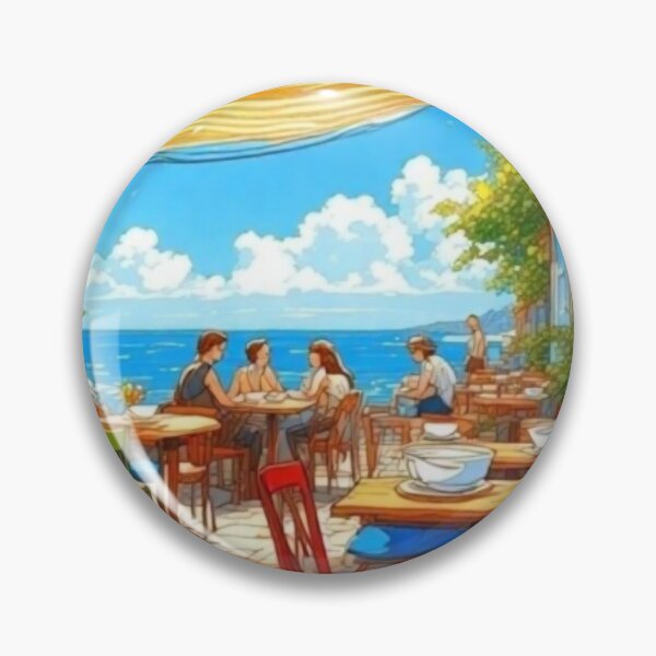 Item preview, Colorful Seaside Café Al Fresco Patio designed and sold by Virtuals1.