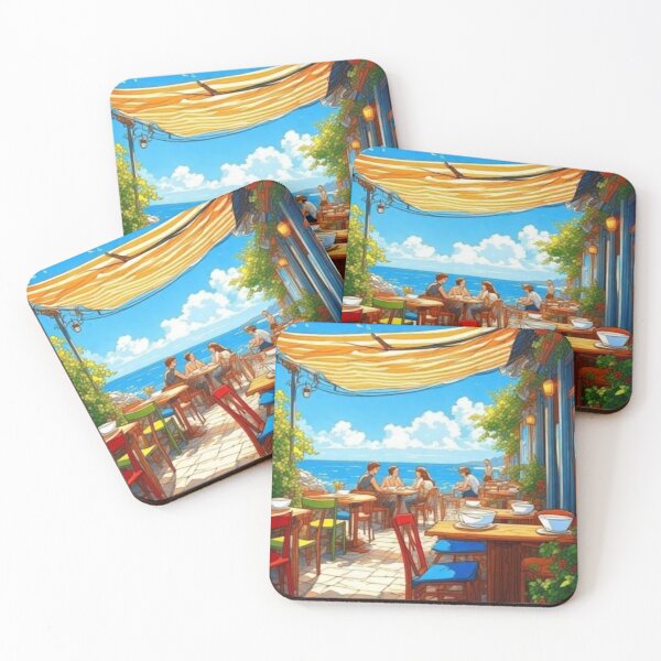 Item preview, Colorful Seaside Café Al Fresco Patio designed and sold by Virtuals1.