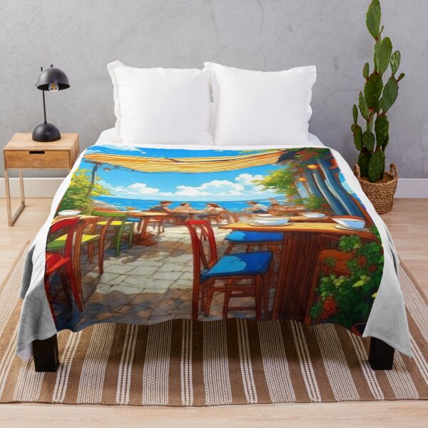 Item preview, Colorful Seaside Café Al Fresco Patio designed and sold by Virtuals1.