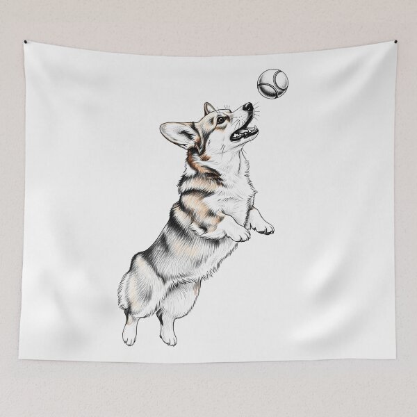 Item preview, Pastel Colored Corgi Surrounded by Soft Floating Hearts    designed and sold by zoughlal.