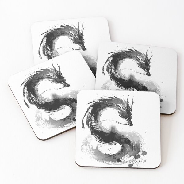 Item preview, Ink Dragon 4 – Black and White Mythical Creature Illustration designed and sold by NitzanEArt.