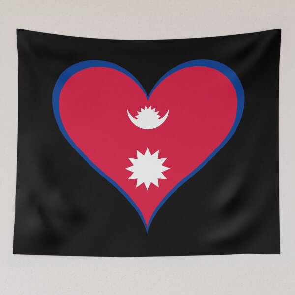 Item preview, Nepal Heart Flag - Nepali Pride & Love designed and sold by NTGUILTY.