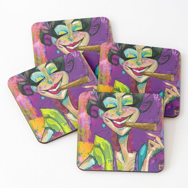 Item preview, Own the Spotlight - Bold Caricature with Cigar and Explosive Color Energy designed and sold by OlfactoART Studio.