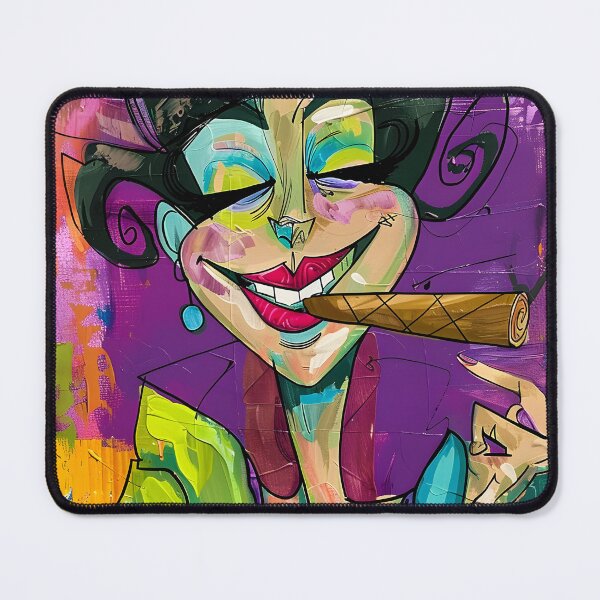 Item preview, Own the Spotlight - Bold Caricature with Cigar and Explosive Color Energy designed and sold by OlfactoART Studio.