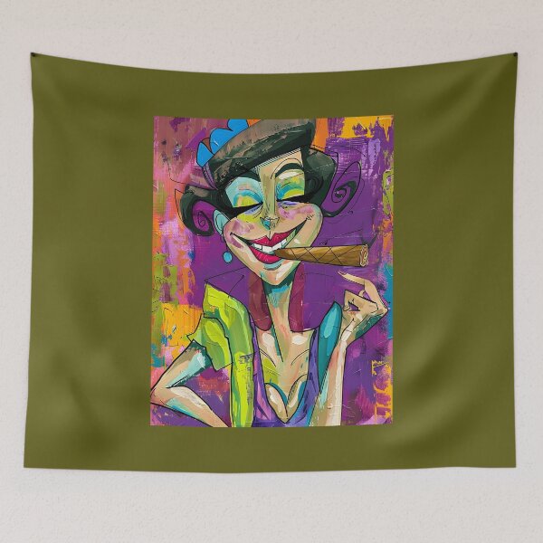Item preview, Own the Spotlight - Bold Caricature with Cigar and Explosive Color Energy designed and sold by OlfactoART Studio.