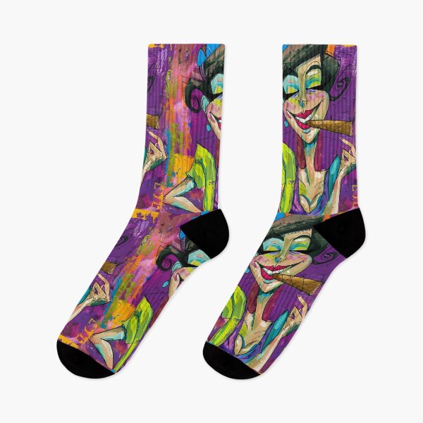 Item preview, Own the Spotlight - Bold Caricature with Cigar and Explosive Color Energy designed and sold by OlfactoART Studio.