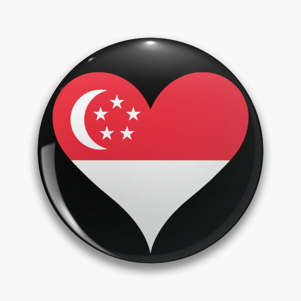Item preview, Singapore Heart Flag - Singaporean Pride & Love designed and sold by NTGUILTY.