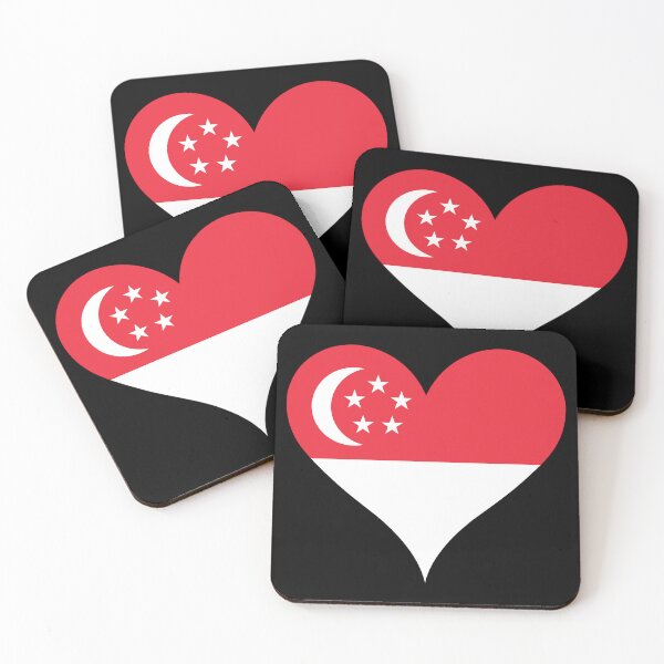 Item preview, Singapore Heart Flag - Singaporean Pride & Love designed and sold by NTGUILTY.