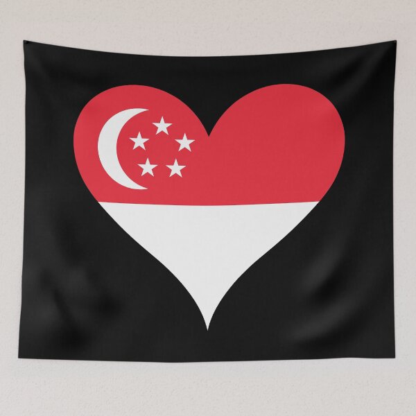 Item preview, Singapore Heart Flag - Singaporean Pride & Love designed and sold by NTGUILTY.