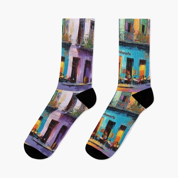 Item preview, Gather at Habanarte - Vibrant Havana Café Scene Full of Warmth and Color Against a Vibrant Facade designed and sold by OlfactoART Studio.