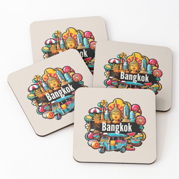 Item preview, Bangkok, Thailand – Colorful City Icons designed and sold by Myra365Art.