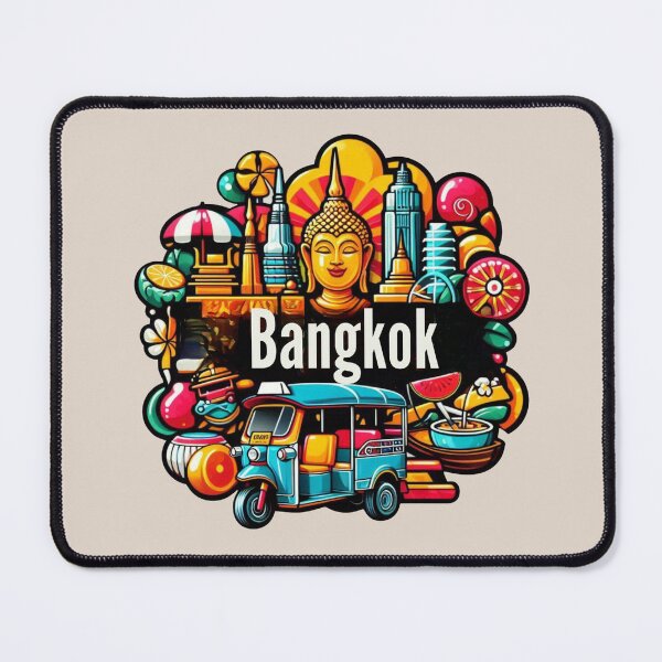 Item preview, Bangkok, Thailand – Colorful City Icons designed and sold by Myra365Art.