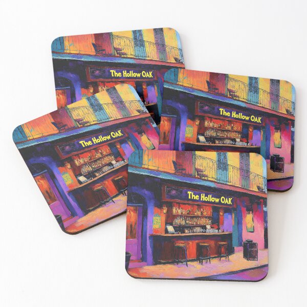 Item preview, Illuminate the Night at The Hollow Oak - Vibrant New Orleans Bar Scene in Bold Colors designed and sold by OlfactoART Studio.