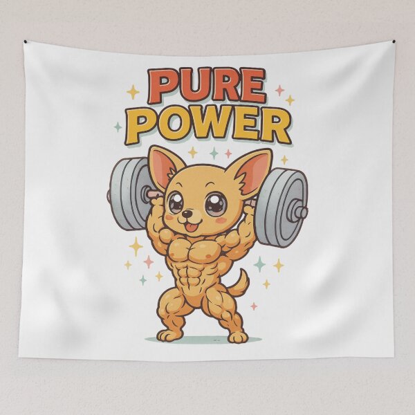 Item preview, Pure Muscle Power Doggy, lifting weights. designed and sold by JonelleTshirts.
