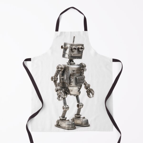 Aperçu de l'œuvre Robot rétro en métal – Design steampunk avec rivets et ressorts créée et vendue par Line Designs By Duck.
