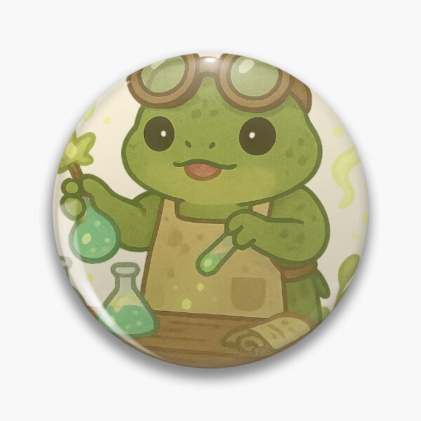 Item preview, Frog Alchemist – Kawaii Potion Maker with Goggles and Lab Table designed and sold by LuKreate.