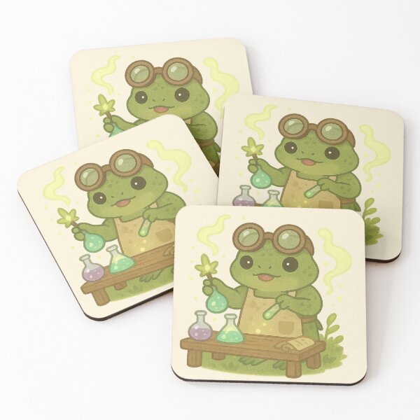 Item preview, Frog Alchemist – Kawaii Potion Maker with Goggles and Lab Table designed and sold by LuKreate.