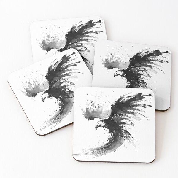 Item preview, Ink Eagle 1  – Black and White Bird of Prey Artwork designed and sold by NitzanEArt.