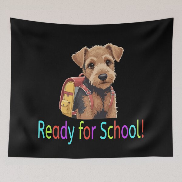 Item preview, Ready for School Cute Airedale Terrier Puppy – Back to School designed and sold by The Real Life Symphony.