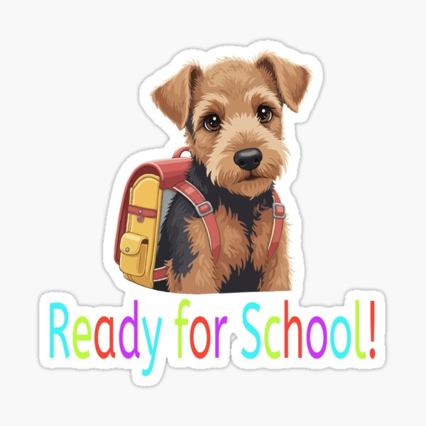Item preview, Ready for School Cute Airedale Terrier Puppy – Back to School designed and sold by The Real Life Symphony.