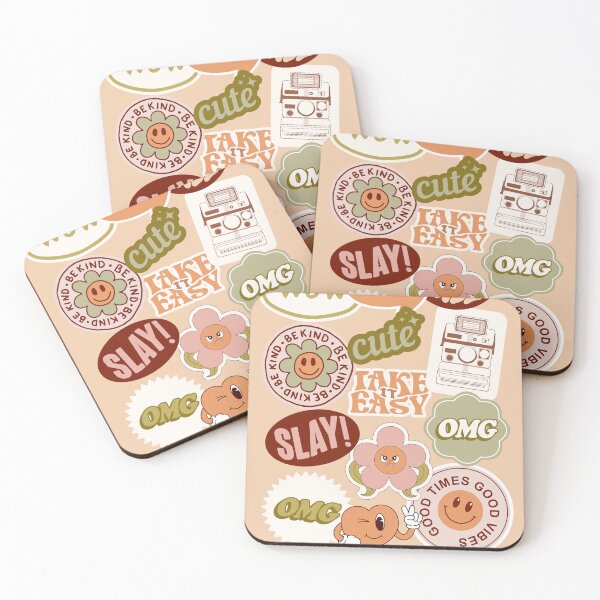 Item preview, Earthy Retro 90's Cute Sticker Pattern designed and sold by AESTHETISCAPES.