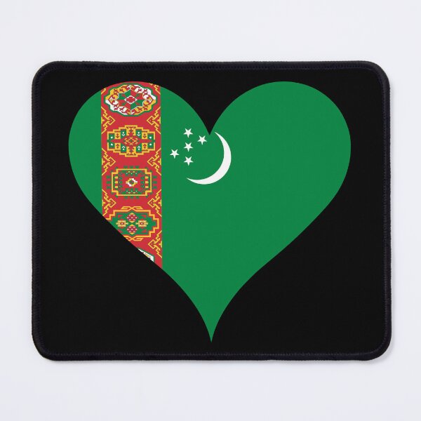 Item preview, Turkmenistan Heart Flag - Turkmen Pride & Love designed and sold by NTGUILTY.