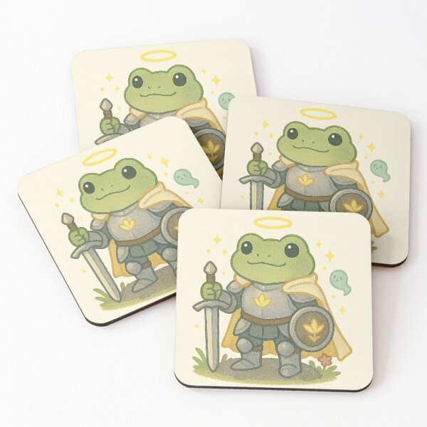 Item preview, Frog Paladin – Kawaii Holy Warrior Frog with Sword and Halo designed and sold by LuKreate.