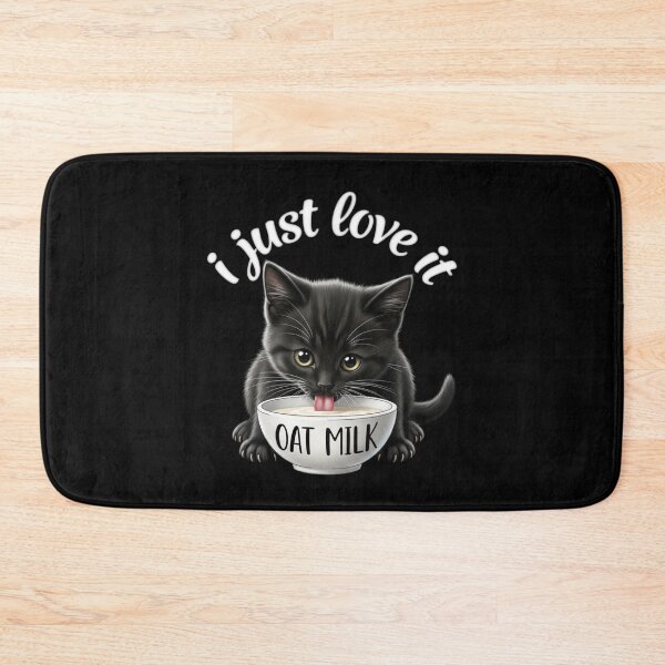 Item preview, Cute Black Cat Drinking Oat Milk designed and sold by Bowniko^^.