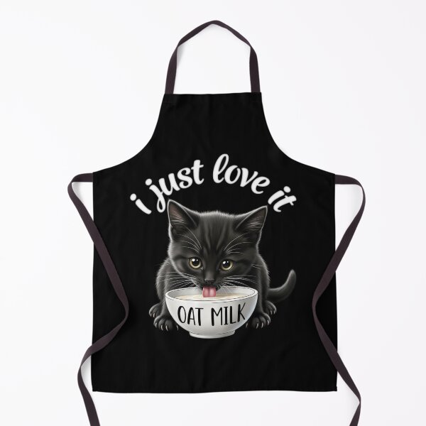 Item preview, Cute Black Cat Drinking Oat Milk designed and sold by Bowniko^^.