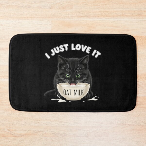 Item preview, Baby Black Cat Drinking Oat Milk  designed and sold by Bowniko^^.