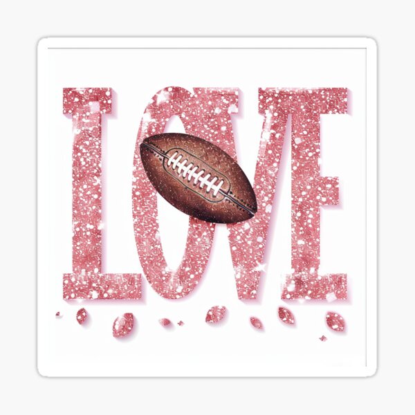 Item preview, LOVE Football Glitter Design designed and sold by ArgentoArt.