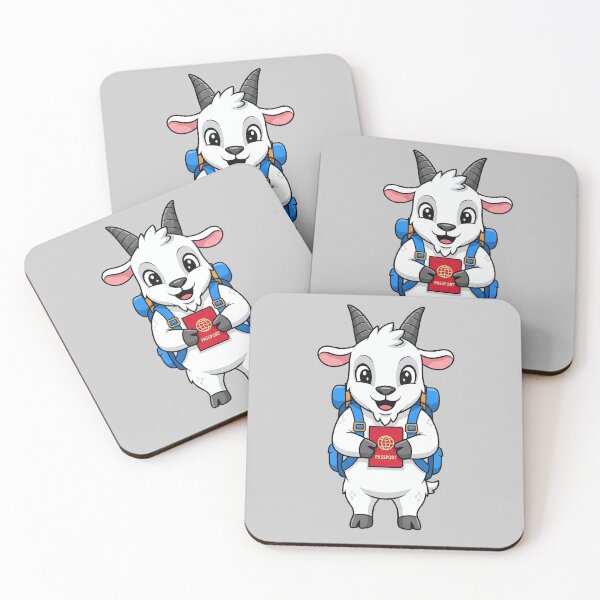 Item preview, Travel-Ready Goat with Passport and Backpack designed and sold by Fikuall.