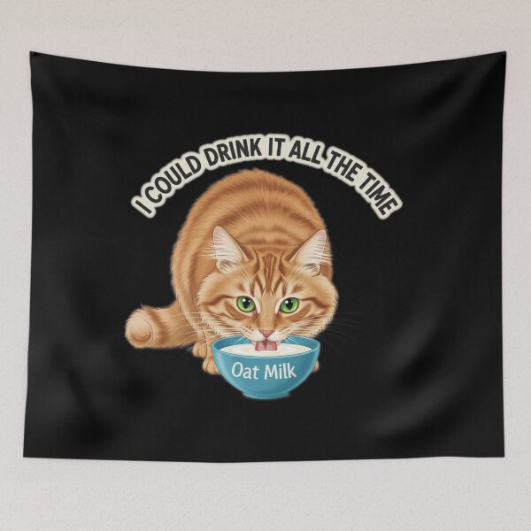 Item preview, Sweet Redhead Cat Drinking Oat Milk designed and sold by Bowniko^^.