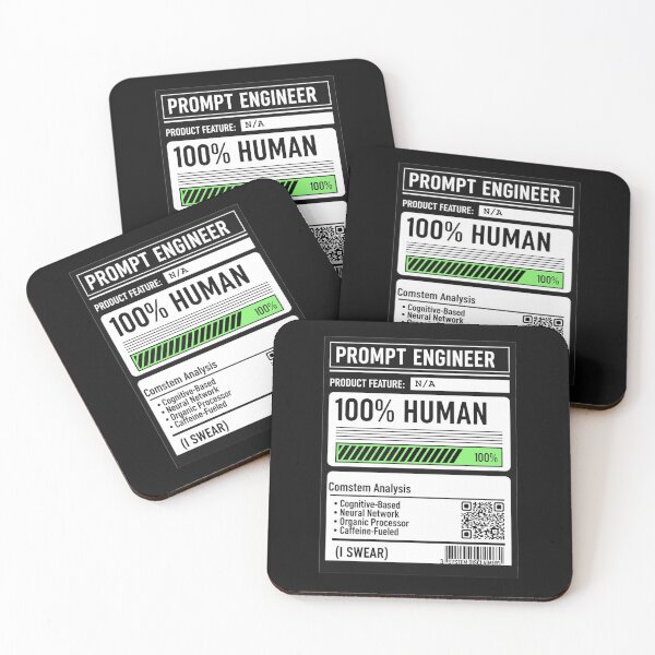 Item preview, Prompt Engineer – 100% Human (I Swear) designed and sold by Dioscuri Digital.