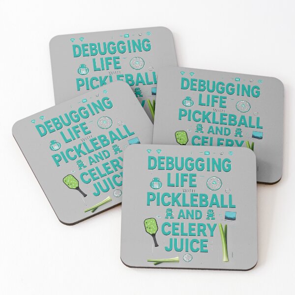 Item preview, Debugging Life with Pickleball and Celery Juice – Funny Tech & Wellness Design designed and sold by Khala.
