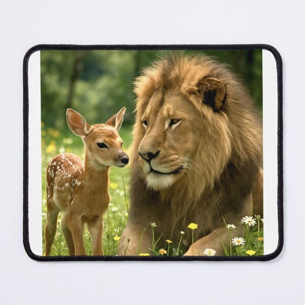 Item preview, "Unlikely Friends: Lion's Gaze" Bamby designed and sold by GARAPROMOCIONES.