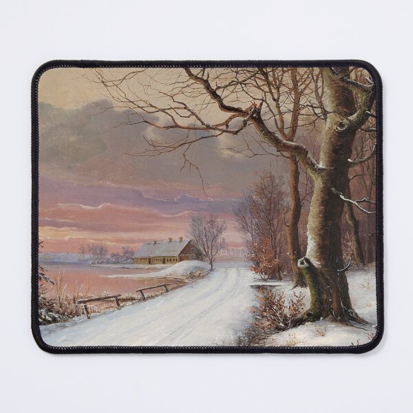 Item preview, A Winter Landscape with a Farm at Sunset designed and sold by tomorrowsart.