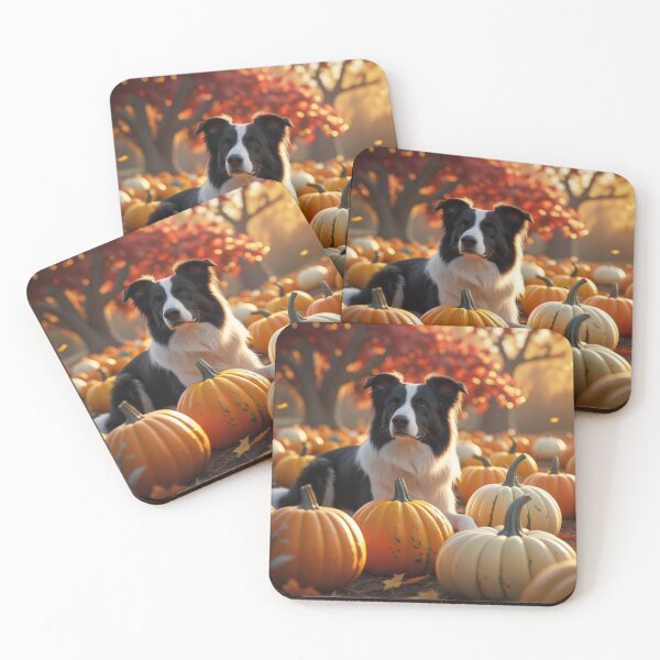 Item preview,  Border Collie in Pumpkin Patch - Autumn Fall Dog Art designed and sold by Nature's Palette.